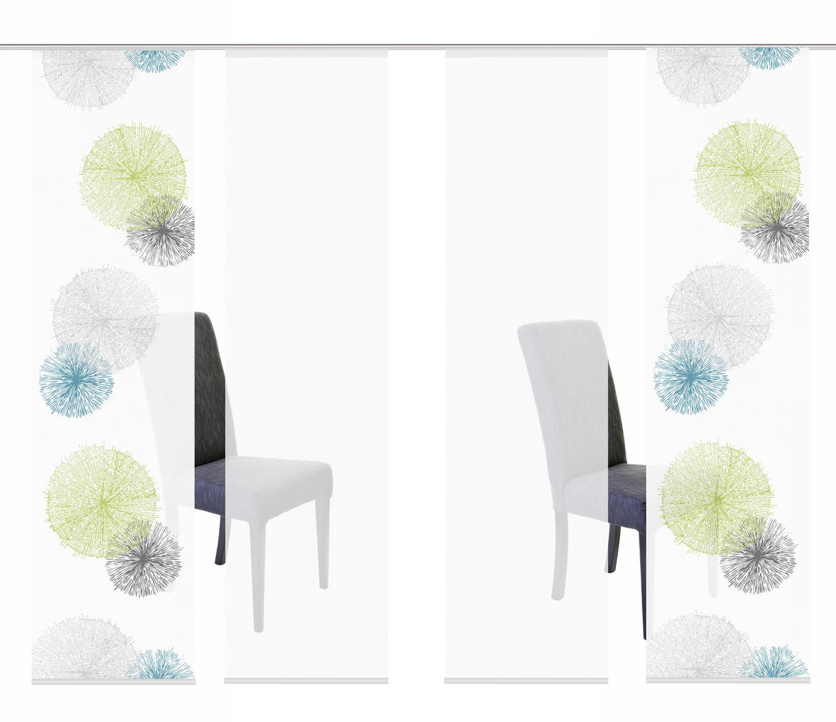 FLÄCHENVORHANG RAWLINS, 4-TLG.  4 Stück  blickdicht   60/245 cm  - Grün, Basics, Textil (60/245cm)