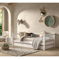 BETT 90/200 cm  in Weiß  - Naturfarben/Weiß, MODERN, Holz (90/200cm) - MID.YOU