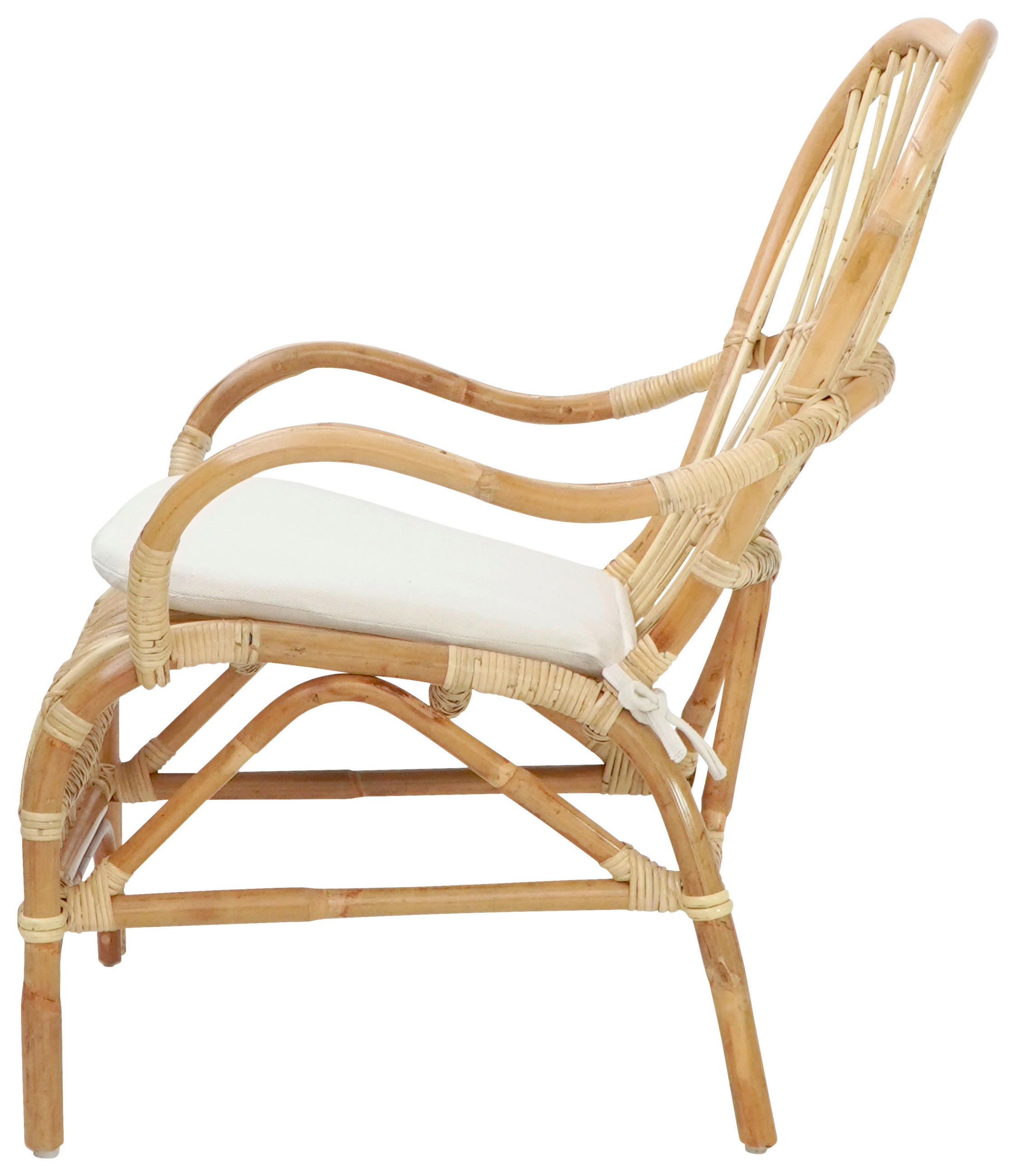 RATTANSESSEL Rattan Naturfarben  - Naturfarben/Weiß, Natur, Naturmaterialien/Holz (66/88/82cm) - Livetastic