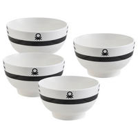 MÜSLISCHALENSET BENETTON 4-teilig  - Schwarz/Weiß, Basics, Keramik (15/14,7/19,2cm) - Benetton