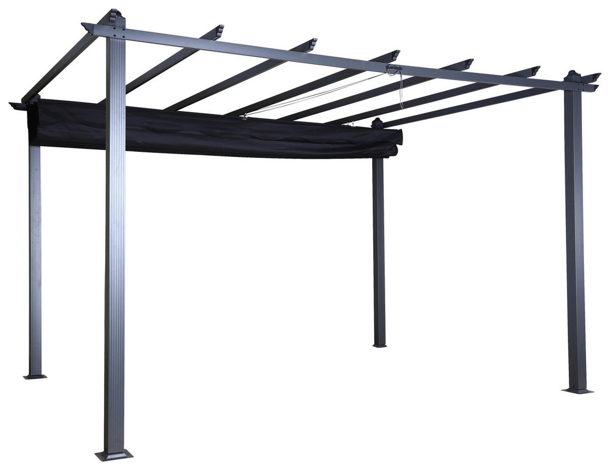 PERGOLA - svart, Klassisk, metall/textil (395/245/295cm) - Gardenson