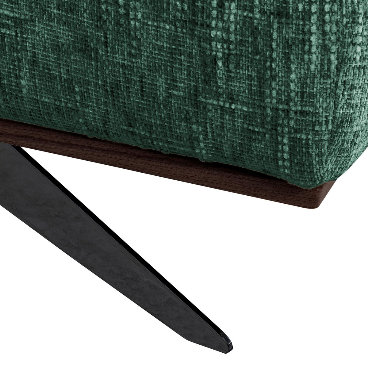 ECKSOFA PORTLAND in Struktur Grün Kopfteilverstellung  187/295 cm  - Schwarz/Grün, Design, Holz/Textil (187/295cm) - Livetastic