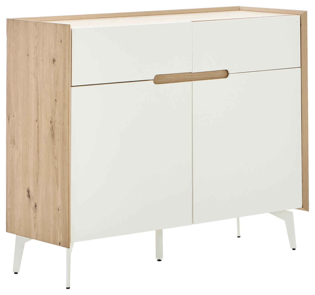 KOMMODE 110/91/40 cm  in Weiss, Eiche Artisan  - Weiss/Eiche Artisan, Design, Holzwerkstoff/Metall (110/91/40cm) - Carryhome