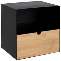 SÄNGBORD i bambu naturfärgad, svart  - svart/naturfärgad, Modern, metall/trä (30/30/25cm) - Best Price