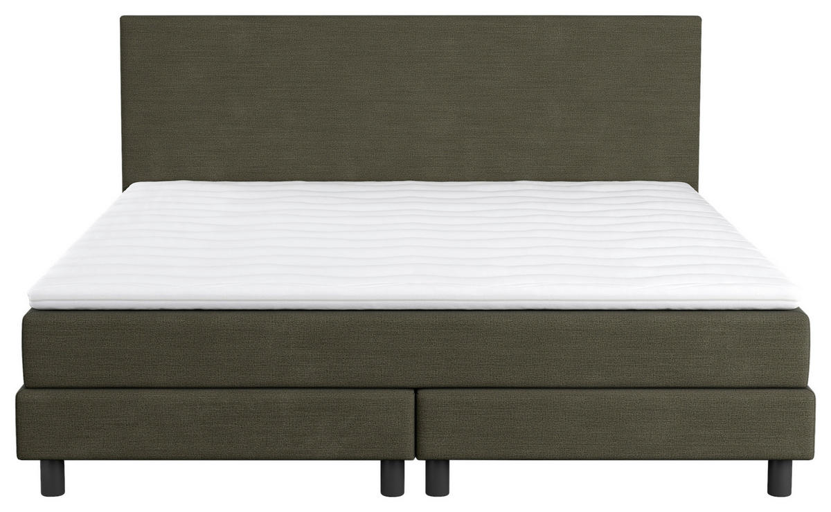 BOXBETT 140/200 cm  in Dunkelgrün  - Dunkelgrün/Schwarz, MODERN, Holz/Holzwerkstoff (140/200cm) - MID.YOU