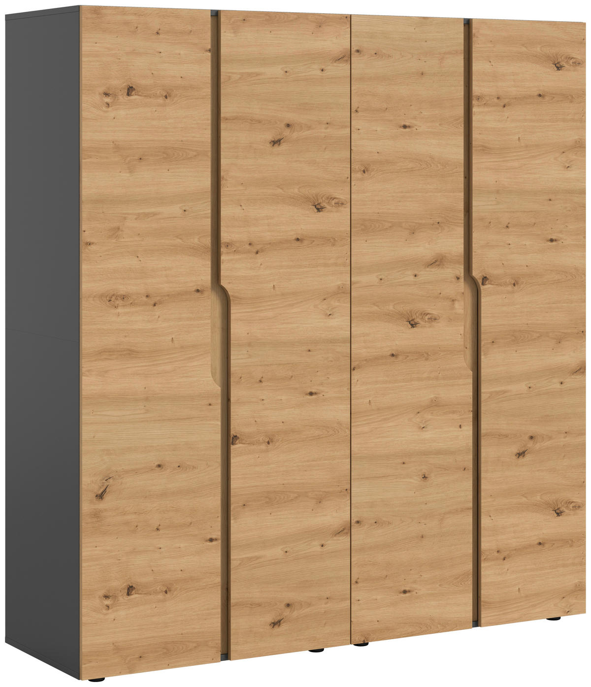 DREHTÜRENSCHRANK 160/180/51 cm,  in Anthrazit, Eiche Artisan, 4-türig  - Anthrazit/Eiche Artisan, MODERN, Holzwerkstoff (160/180/51cm) - MID.YOU