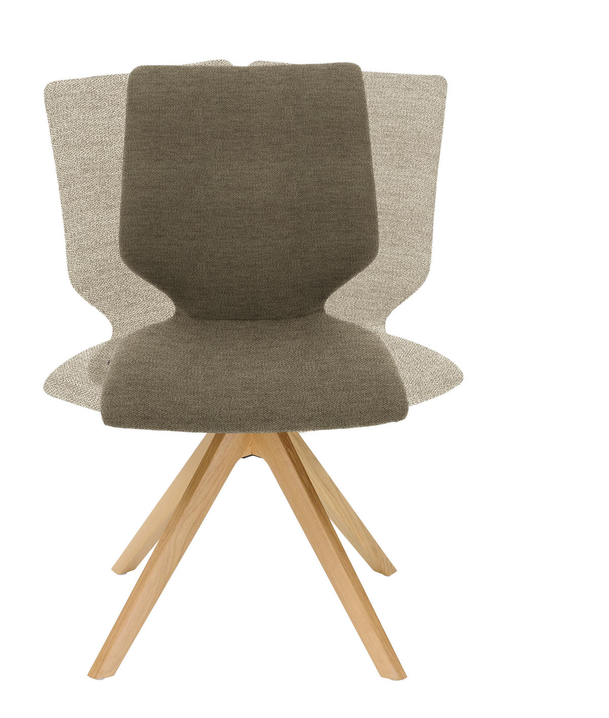 STUHL Struktur  - Fango/Eichefarben, Design, Holz/Textil (50/92/64cm) - Venjakob