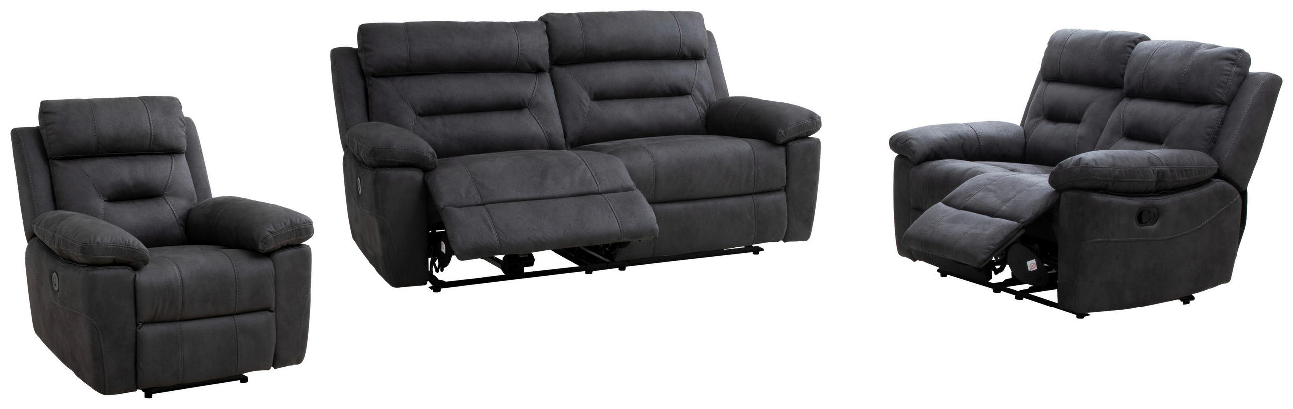 RELAXFÅTÖLJ i trä, textil grå  - grå/svart, Klassisk, trä/textil (91/99/95cm) - Cantus