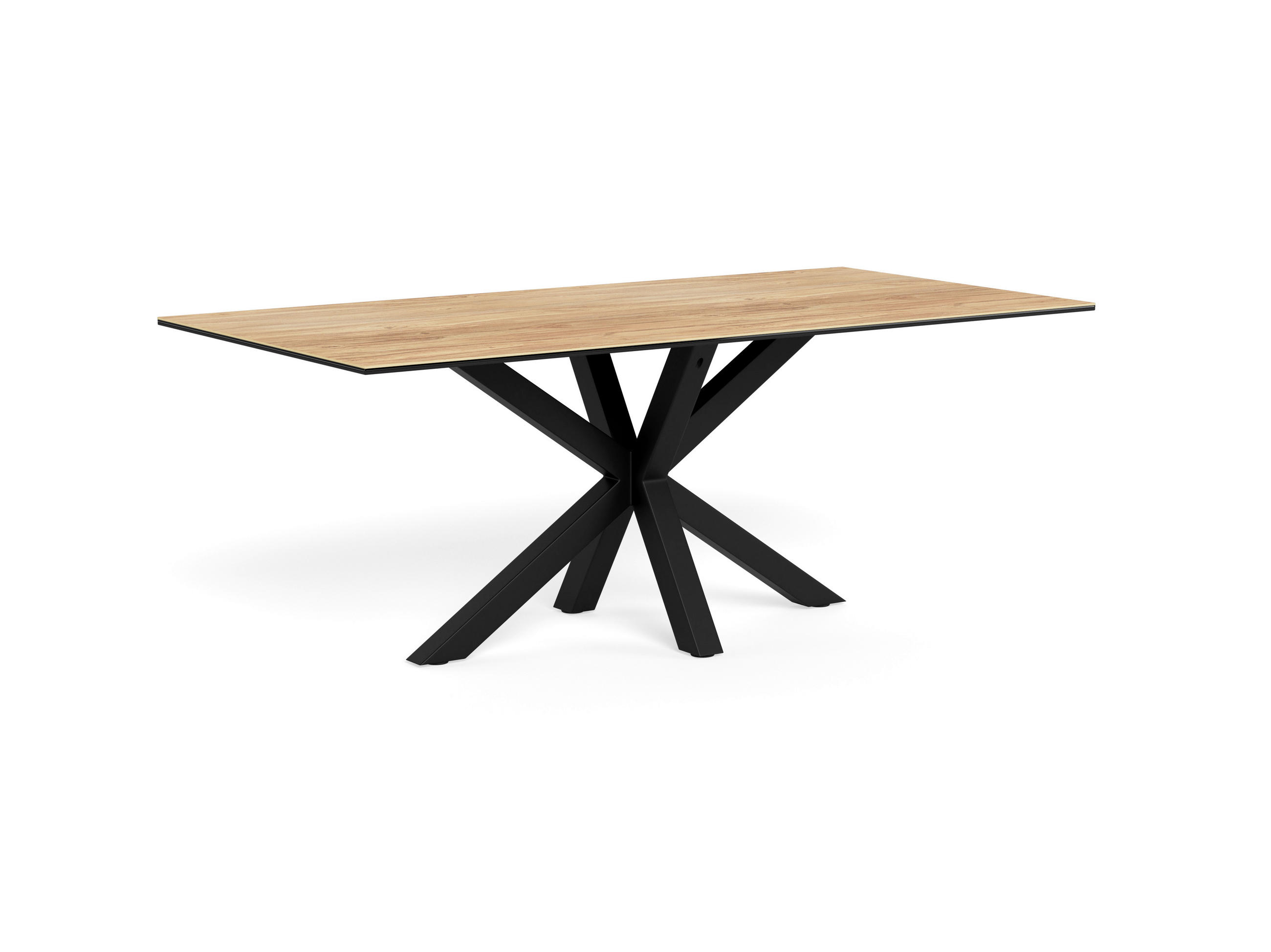 ESSTISCH in Metall, Glas, Keramik 200/100/75,5 cm  - Eichefarben/Schwarz, MODERN, Glas/Keramik (200/100/75,5cm) - MID.YOU