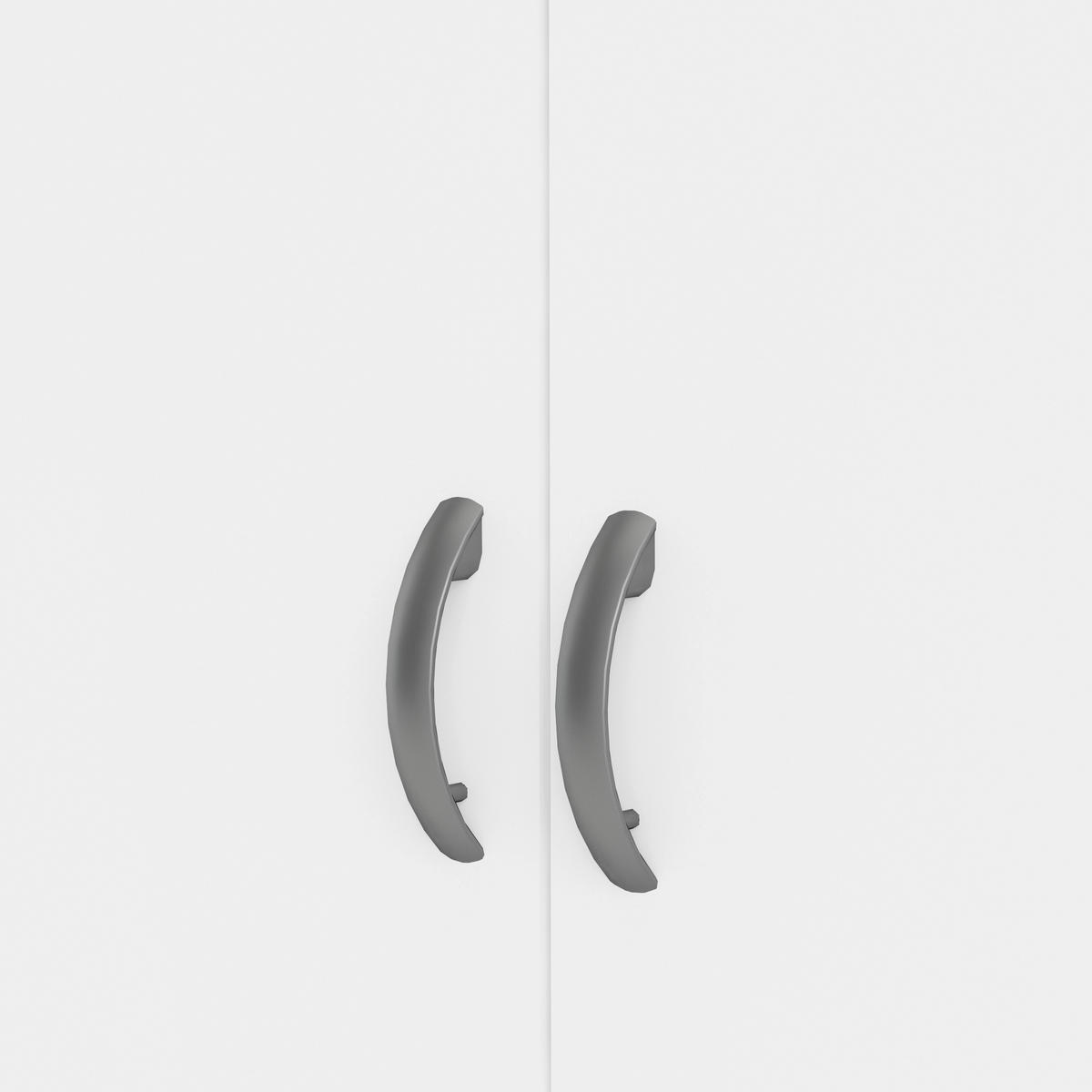 DREHTÜRENSCHRANK 69,2/170,4/34,6 cm 2-türig Weiß  - Silberfarben/Weiß, Basics, Holzwerkstoff/Metall (69,2/170,4/34,6cm) - MID.YOU