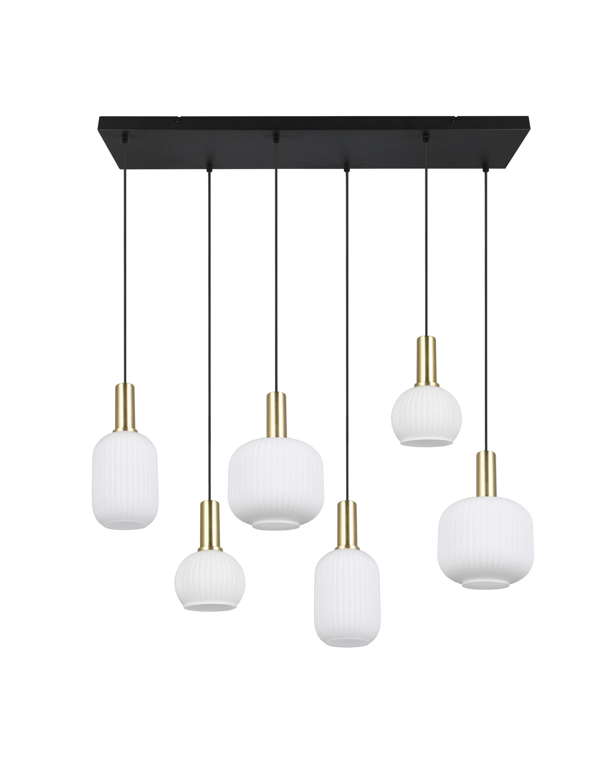 PENDELLEUCHTE 92/35/150 cm   - Messingfarben/Weiß, Design, Glas/Metall (92/35/150cm) - Trio Leuchten