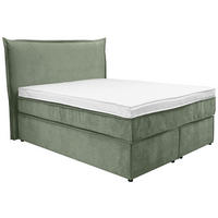 BOXSPRINGBETT 140/200 cm  in Grün  - Schwarz/Grün, KONVENTIONELL, Kunststoff/Textil (140/200cm) - Boxxx