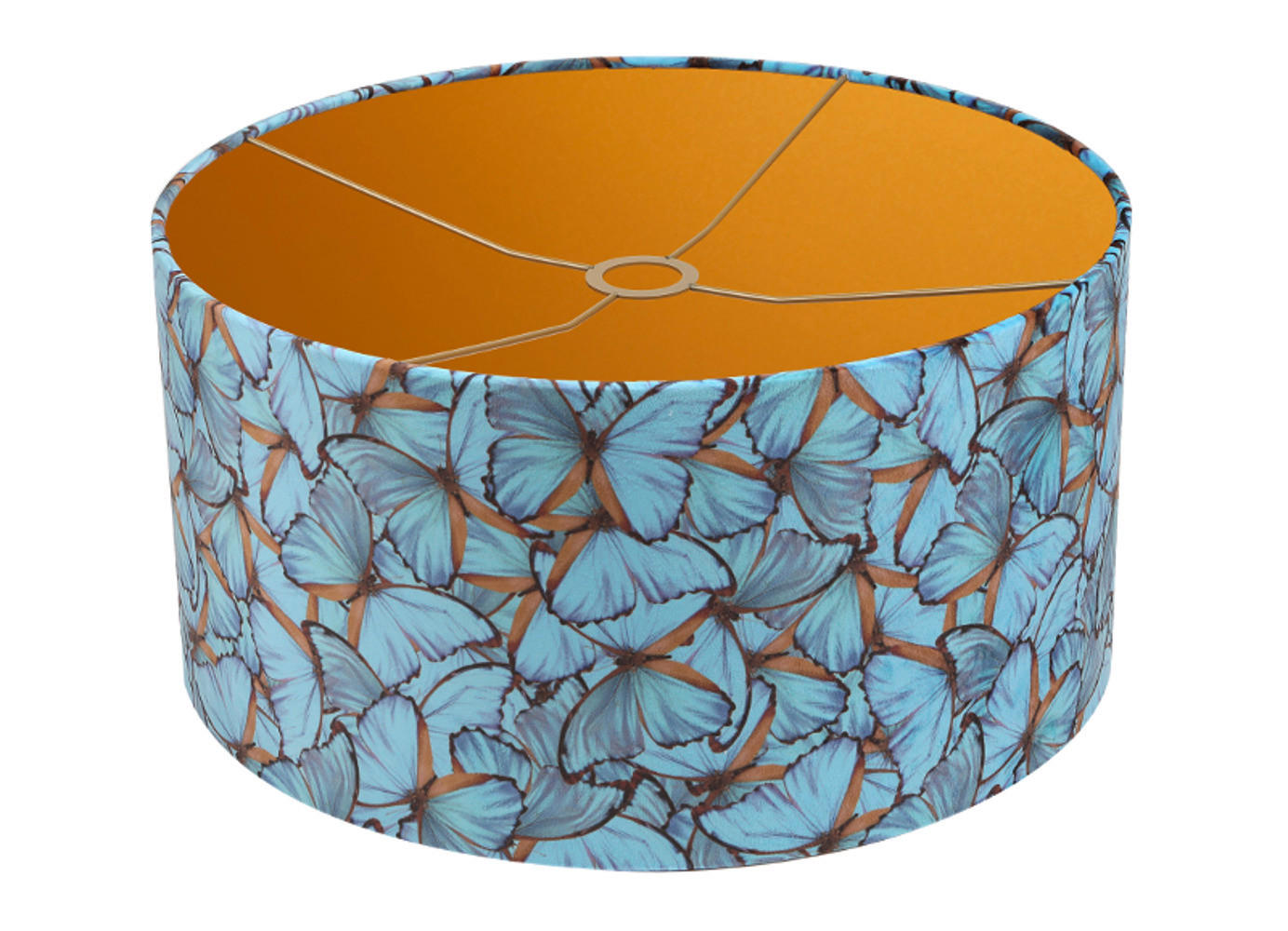 LEUCHTENSCHIRM 40/35 cm   - Blau, Basics, Textil/Metall (40/35cm)