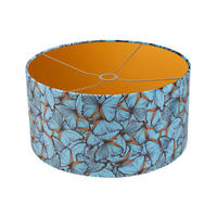 LEUCHTENSCHIRM 40/35 cm   - Blau, Basics, Textil/Metall (40/35cm)