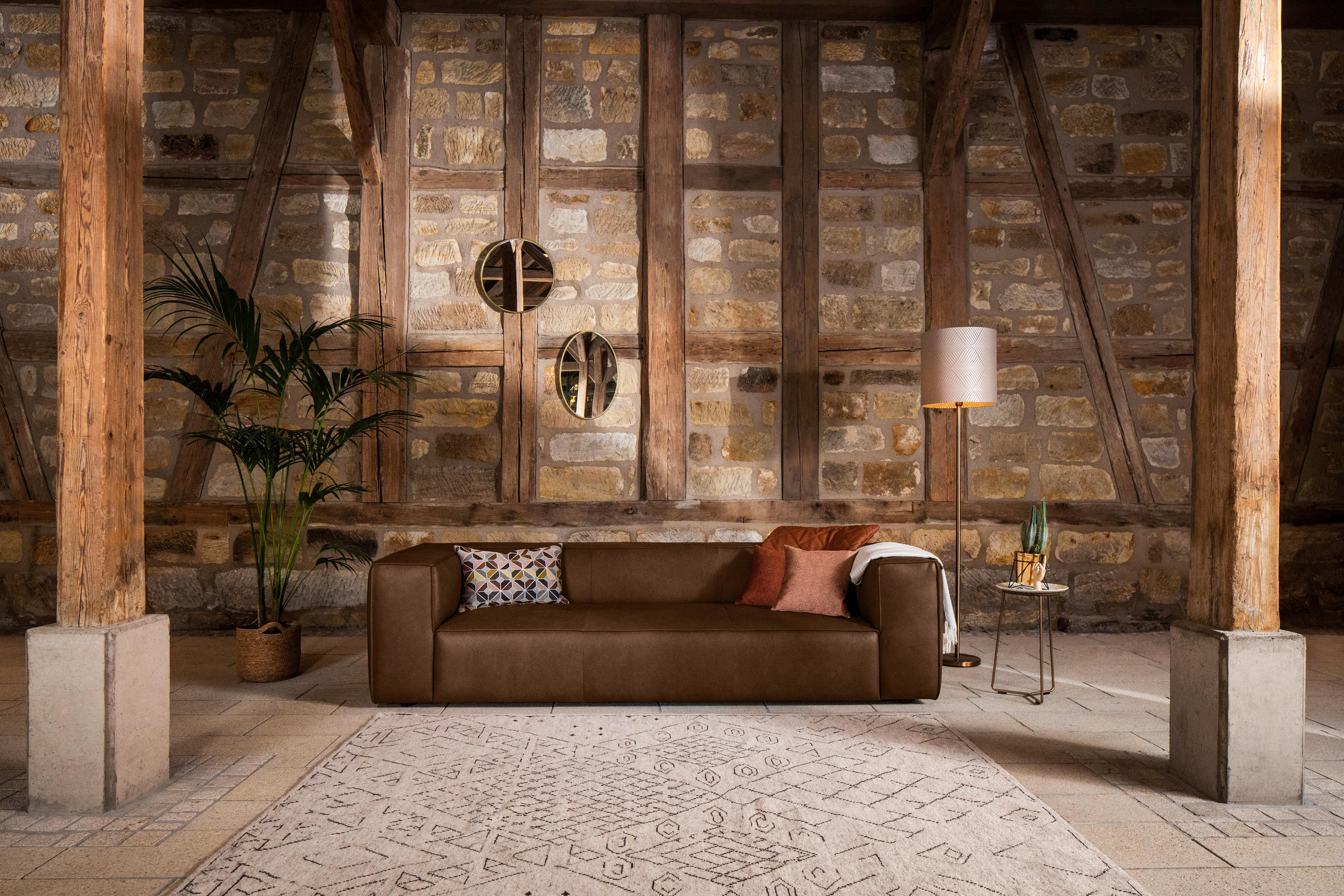 3-SITZER-SOFA in Echtleder Dunkelbraun  - Dunkelbraun/Schwarz, Modern, Leder/Kunststoff (260/66/104cm) - W.Schillig