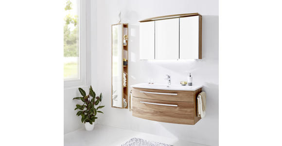 BADEZIMMER in 100 cm - Eichefarben/Weiß, KONVENTIONELL, Glas/Keramik (100cm) - Novel