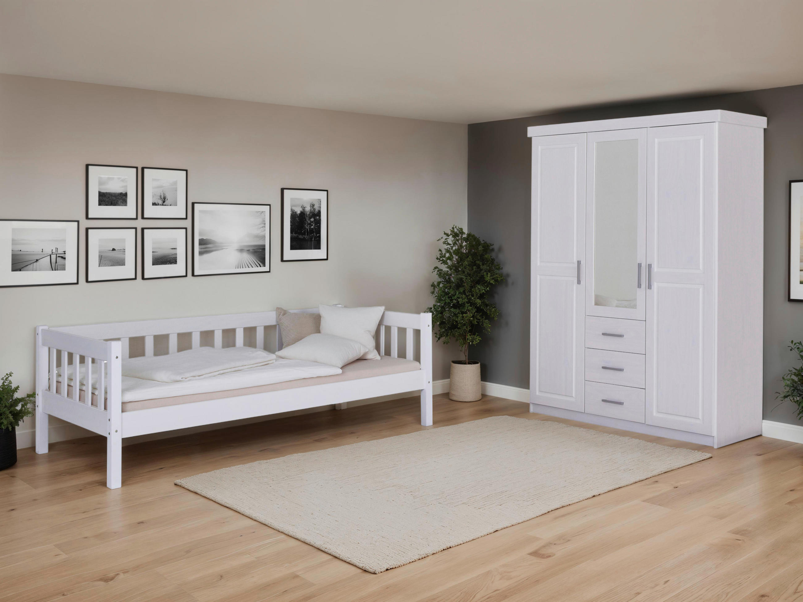 EINZELZIMMER Weiß  - Naturfarben/Weiß, MODERN, Holz - MID.YOU