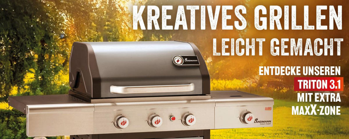 GASGRILL  Grau, Schwarz  - Schwarz/Grau, Basics, Metall (140/120/57cm) - Landmann