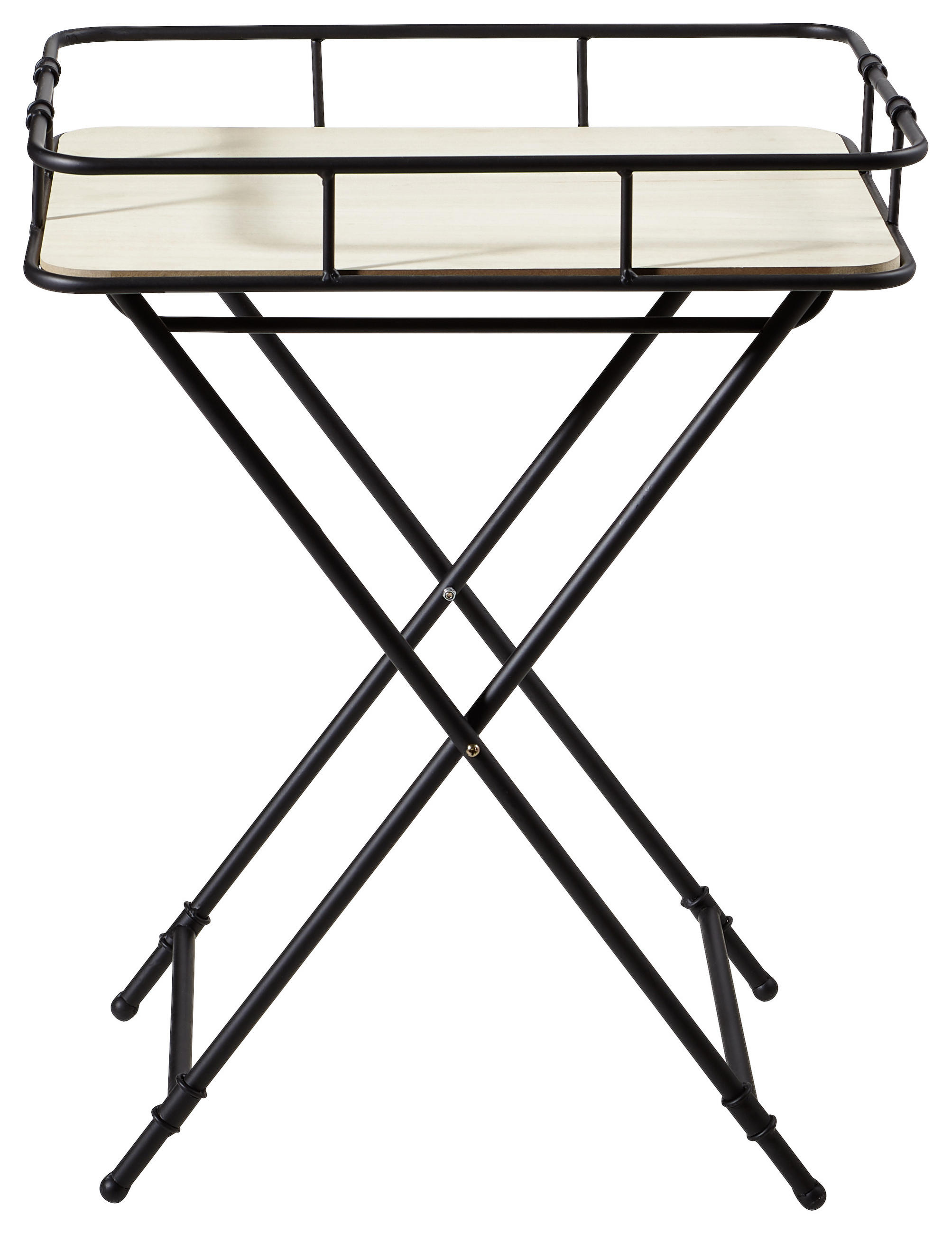 BEISTELLTISCH 44,5/33,5/57 cm Kiefer vollmassiv Schwarz, Kieferfarben rechteckig  - Schwarz/Kieferfarben, Basics, Holz/Metall (44,5/33,5/57cm) - Ambia Home