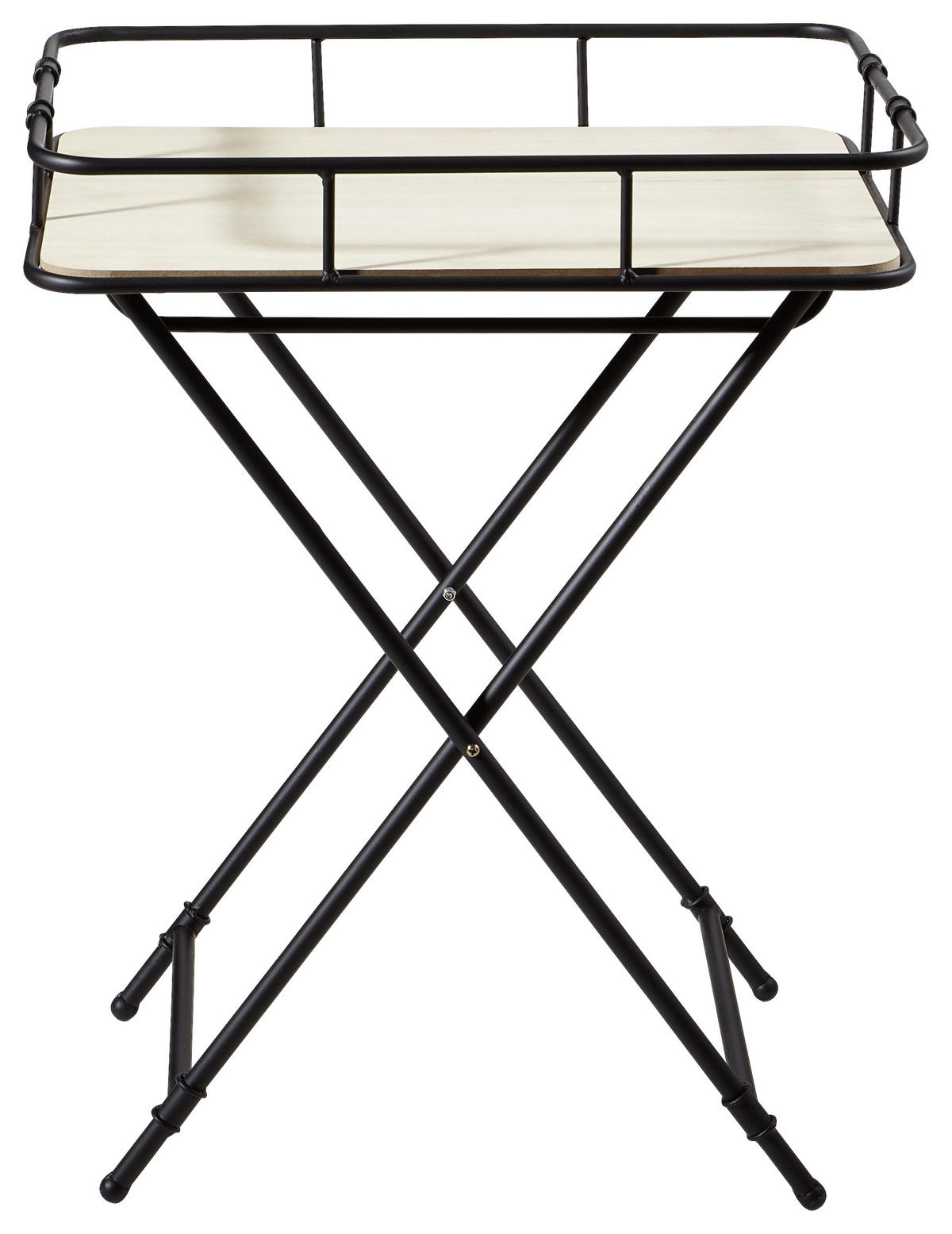 BEISTELLTISCH 44,5/33,5/57 cm Kiefer vollmassiv Schwarz, Kieferfarben rechteckig  - Schwarz/Kieferfarben, Basics, Holz/Metall (44,5/33,5/57cm) - Ambia Home