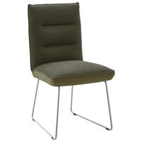 STUHL - Edelstahlfarben/Grün, Design, Textil/Metall (49/93/59cm) - Dieter Knoll