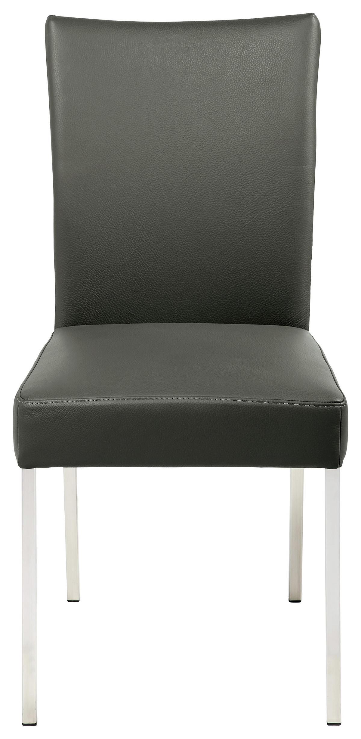 STUHL  in Edelstahl Echtleder Metall, Leder  - Braun, Design, Leder/Metall (47/91/63cm) - Bert Plantagie