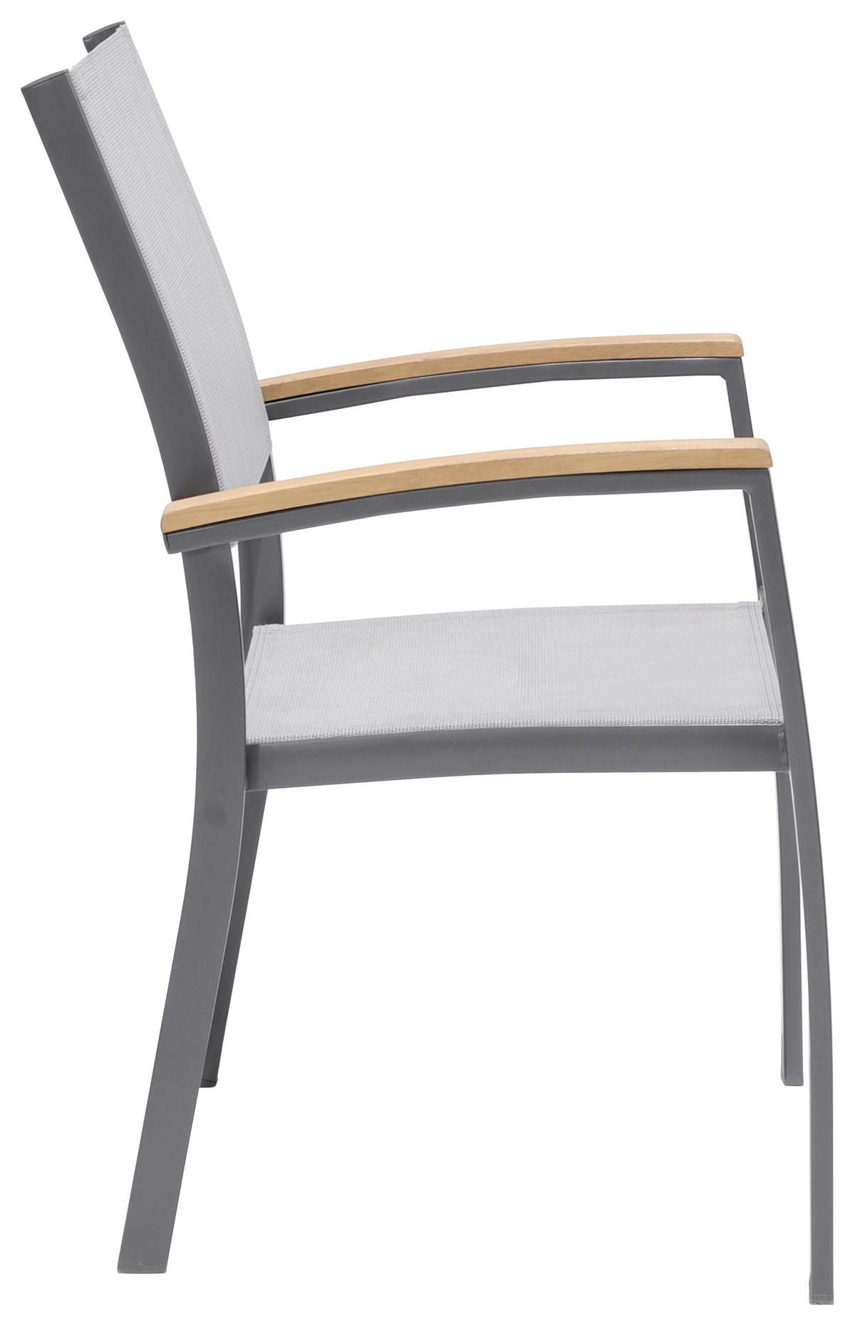 STAPELSESSEL Eukalyptusholz Aluminium Grau, Hellgrau, Teakfarben  - Hellgrau/Grau, Design, Holz/Textil (61,8/92,5/58,3cm) - Ambia Garden