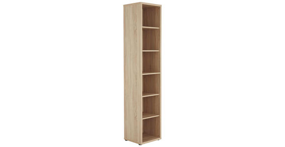 AKTENREGAL - Schwarz/Sonoma Eiche, KONVENTIONELL, Holzwerkstoff/Kunststoff (43,9/215,2/40cm) - Voleo