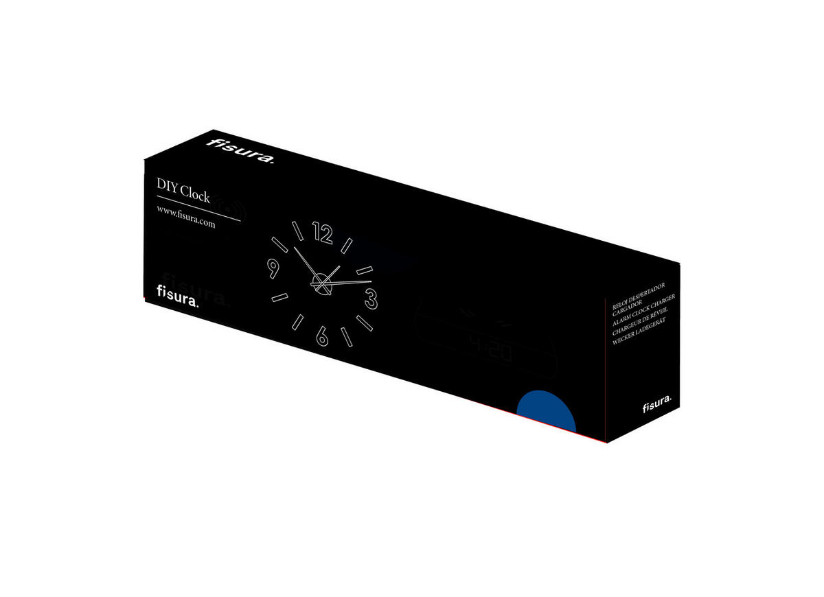 UHR Schwarz, Weiß, Hellbraun  - Hellbraun/Schwarz, Design, Kunststoff/Metall (43.5/11.5/9cm)
