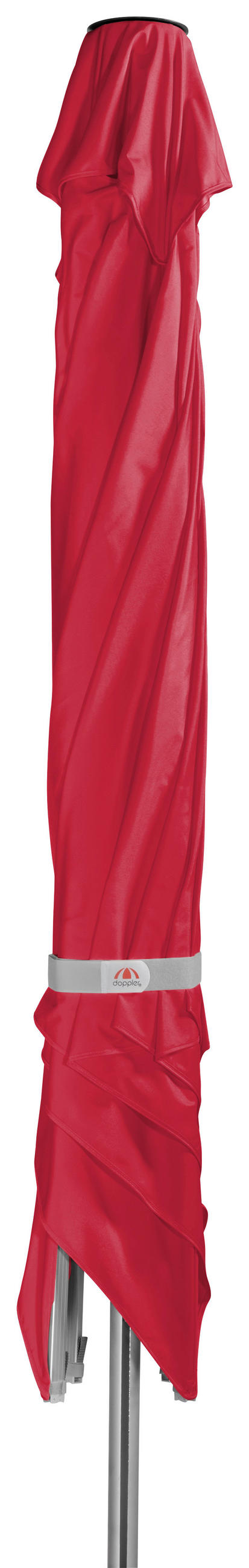 SONNENSCHIRM 300X300 cm Rot  - Silberfarben/Rot, Basics, Textil/Metall (300/300cm) - Doppler