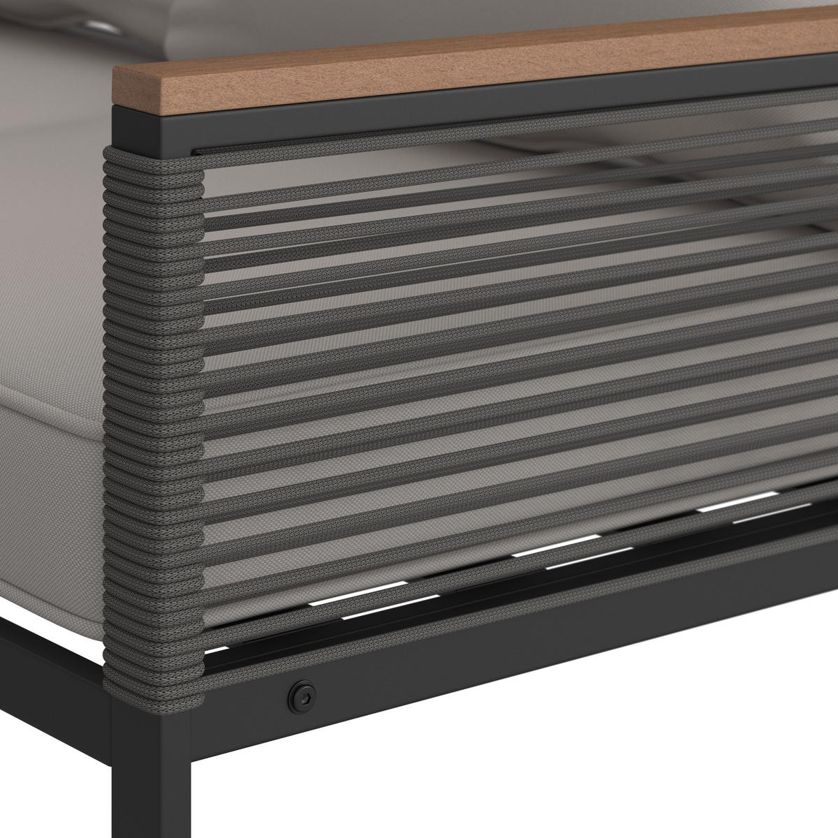 BAŠT. GARNITURA ZA RUČAVANJE 2 dela  - prirodna boja/svetlosiva, Moderno, staklo/metal (181/73/65cm) - Bessagi Garden