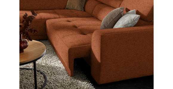 ECKSOFA in Struktur Rostfarben  205/284 cm  - Rostfarben/Schwarz, Design, Kunststoff/Textil (205/284cm) - Xora