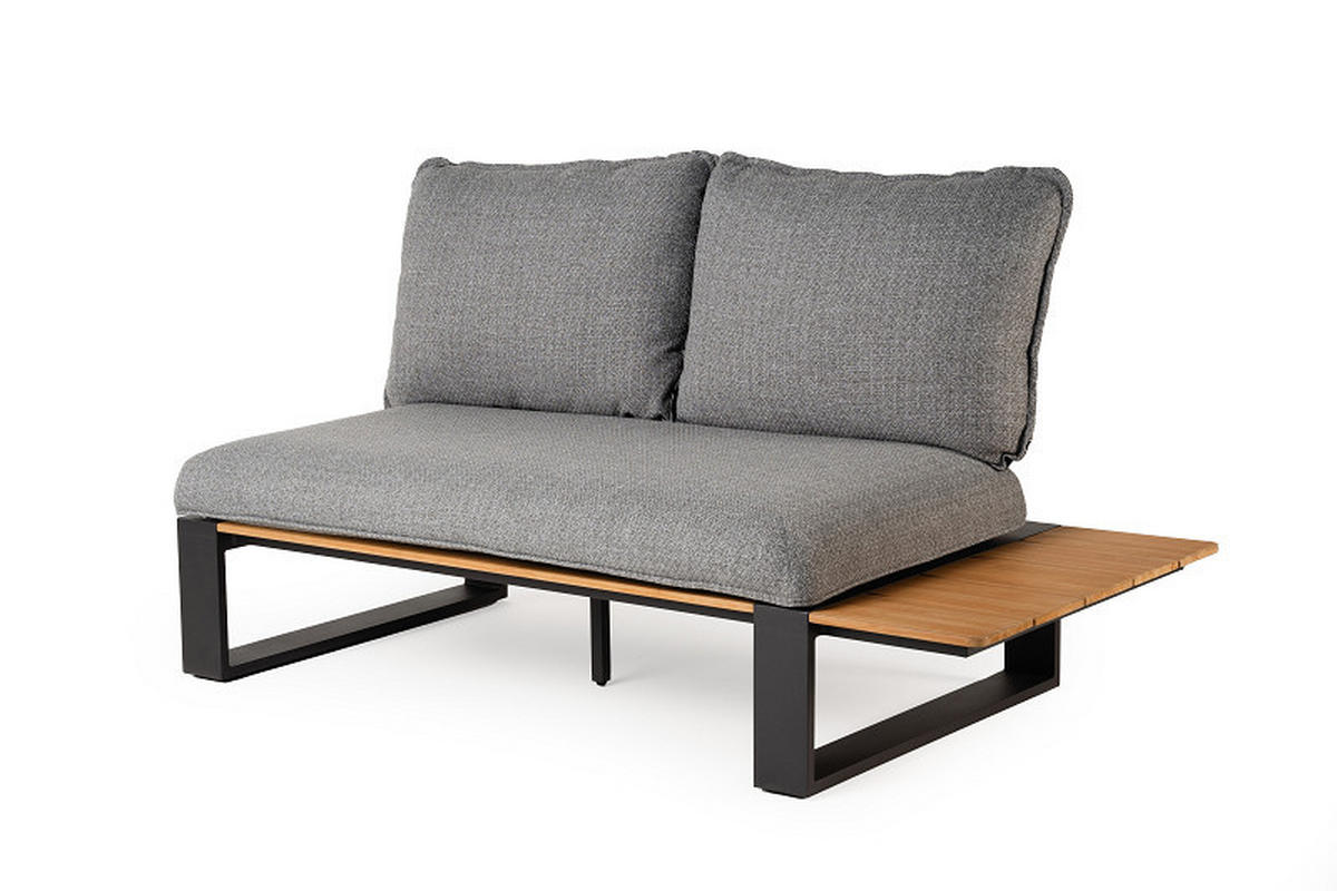 LOUNGEGARNITUR 4-teilig  - Dunkelgrau/Anthrazit, Basics, Holz/Textil (247/247cm) - Tierra Outdoor