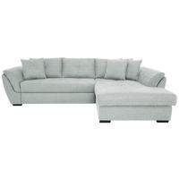 ECKSOFA in Webstoff Hellgrau  - Hellgrau/Schwarz, Design, Kunststoff/Textil (278/187cm) - Livetastic