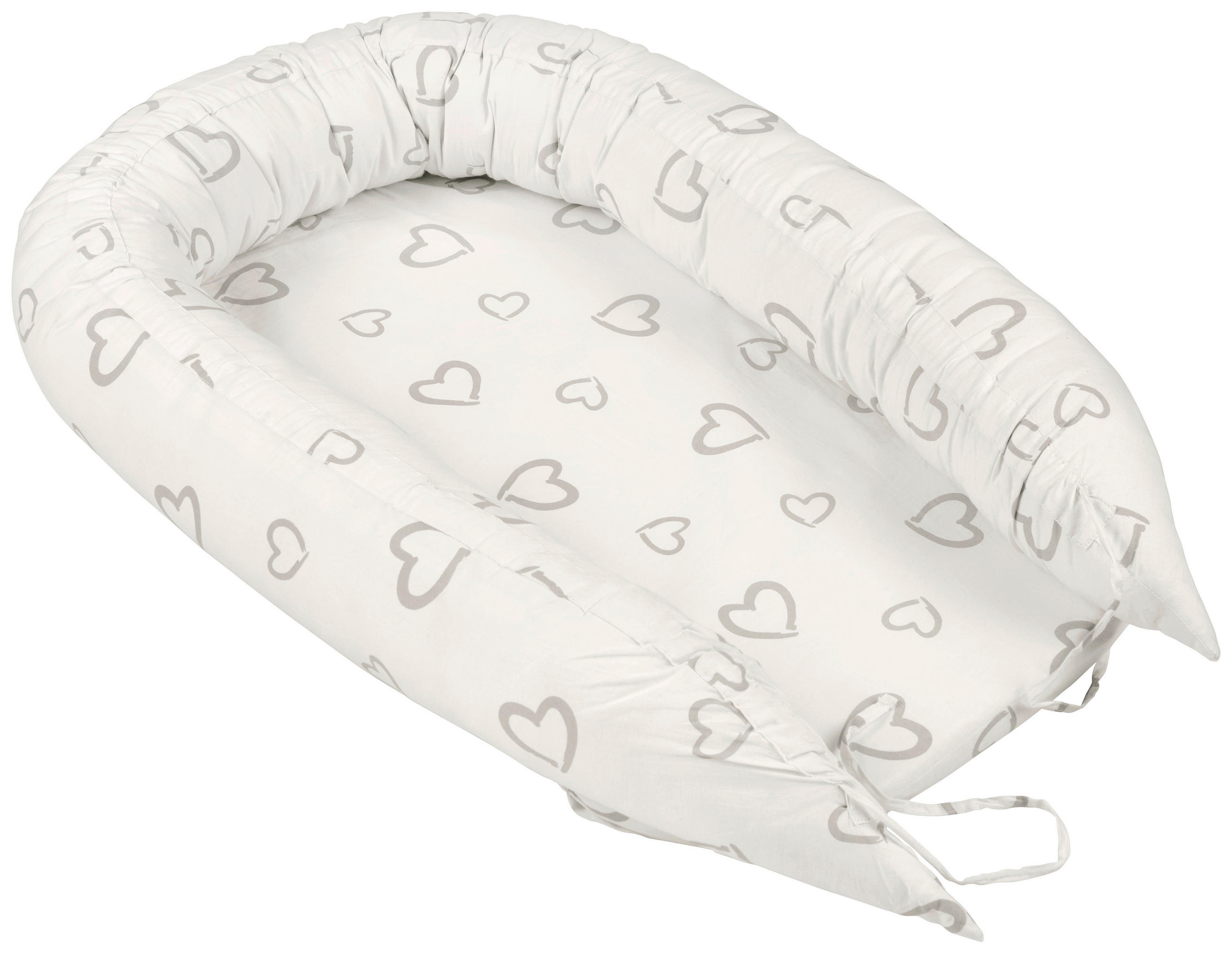 NESTCHEN  80/50/10 cm   - Weiß/Grau, Basics, Textil (80/50/10cm) - My Baby Lou