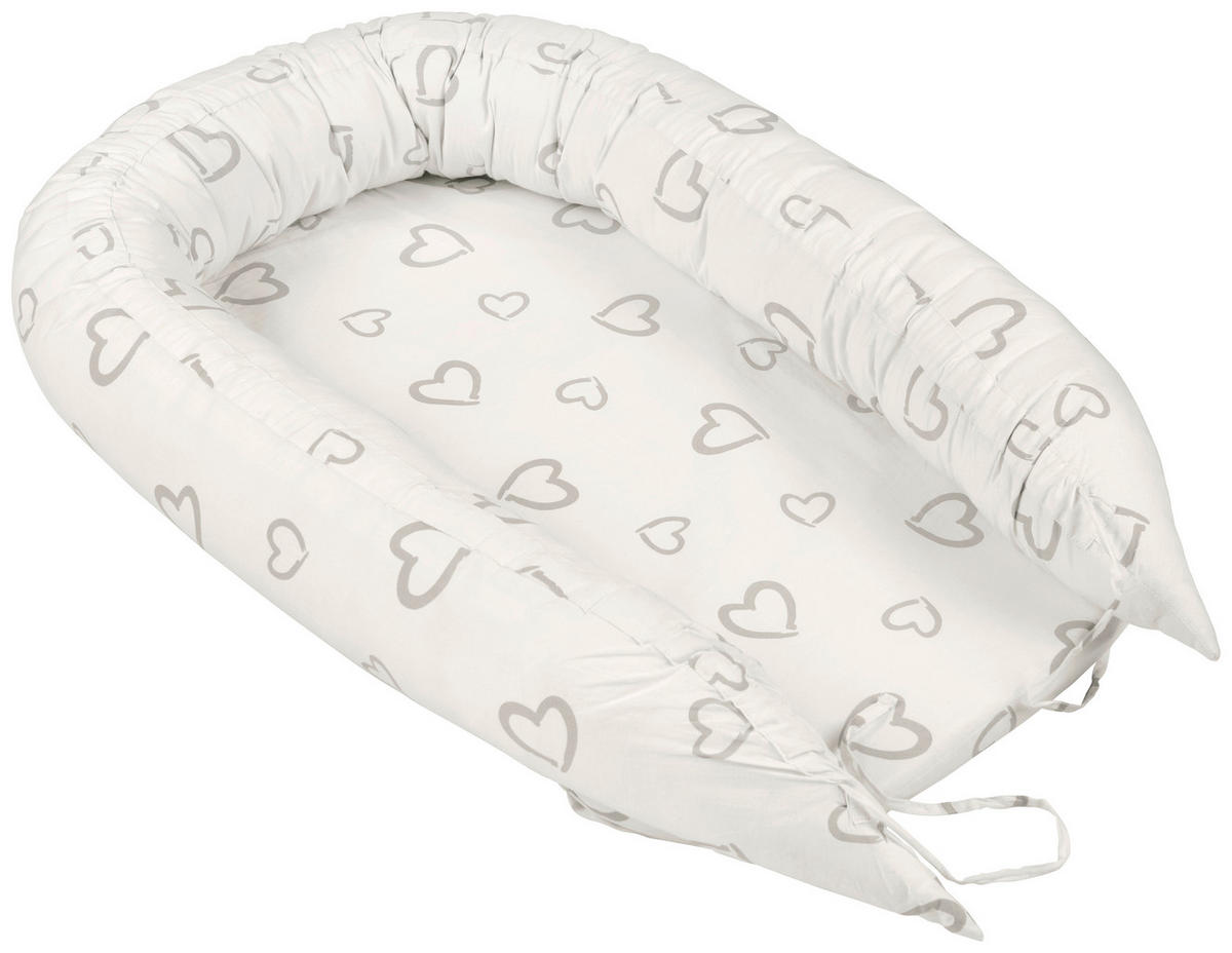 NESTCHEN  80/50/10 cm   - Weiß/Grau, Basics, Textil (80/50/10cm) - My Baby Lou