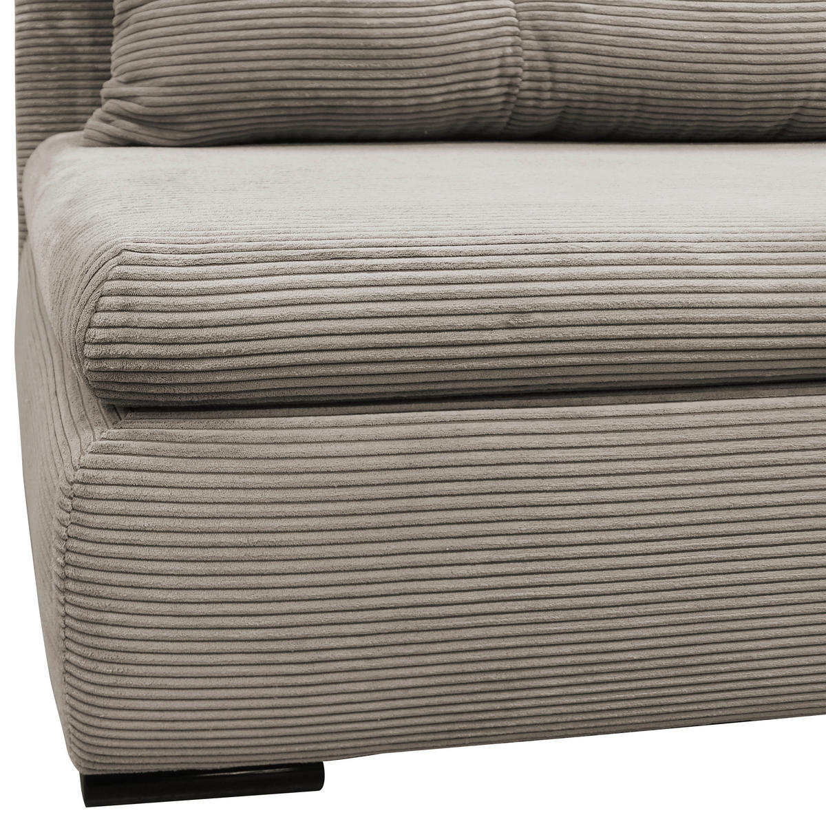 SCHLAFSOFA  mit Liegefunktion Cord Taupe  - Taupe/Schwarz, Design, Kunststoff/Textil (154/93/85cm) - MID.YOU