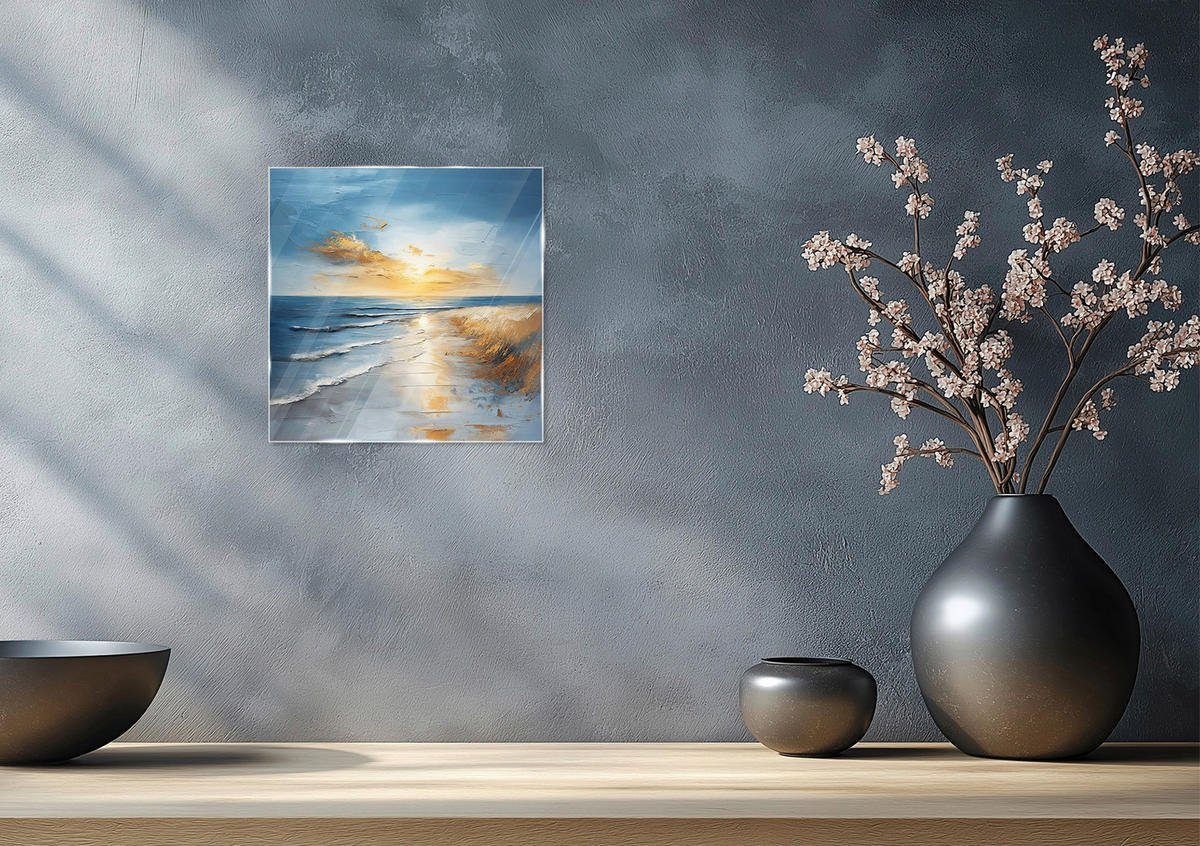 GLASBILD Strand & Meer  - Multicolor, Natur, Glas (30/30/1,40cm) - Euroart