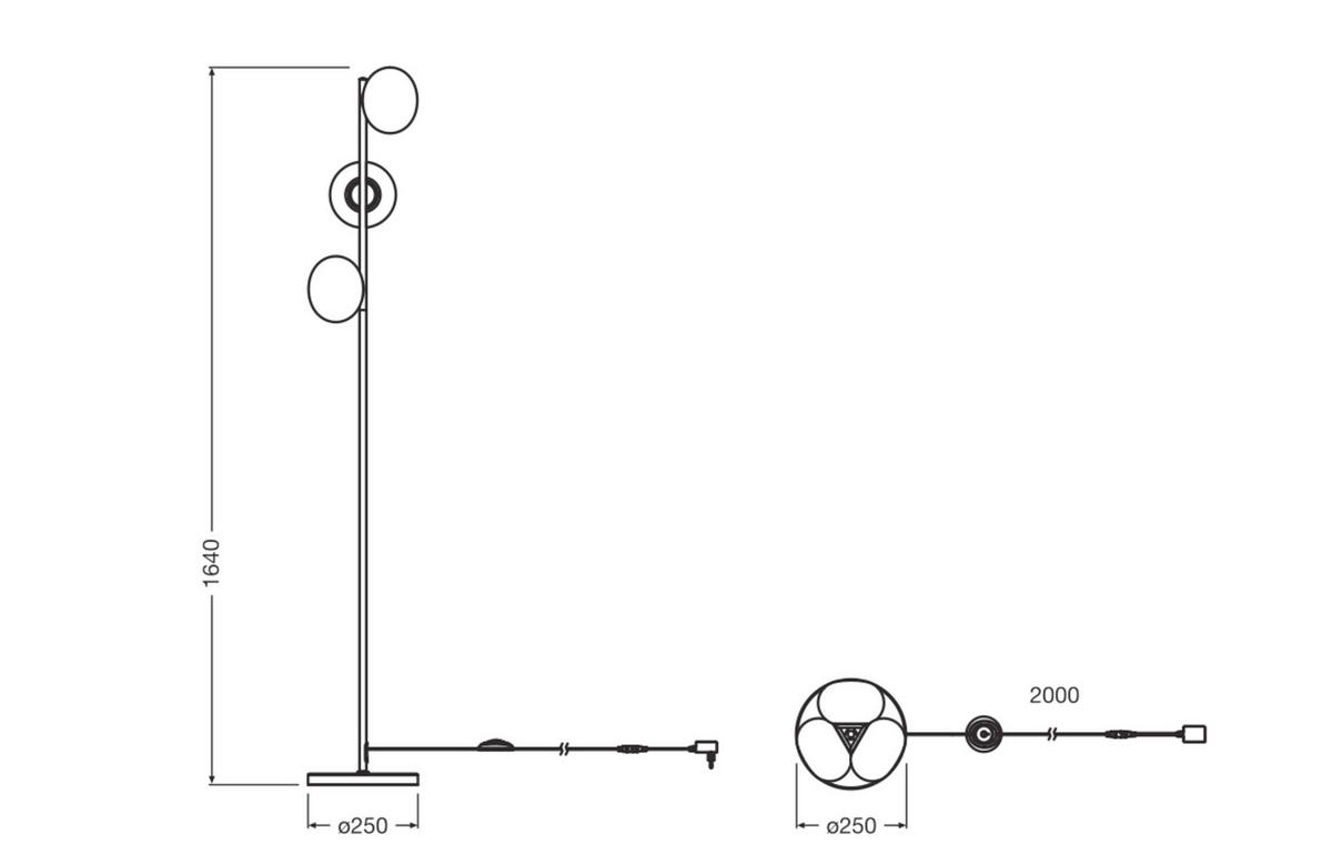 STEHLEUCHTE 25/164 cm  - Grau, Design, Glas/Metall (25/164cm) - Osram