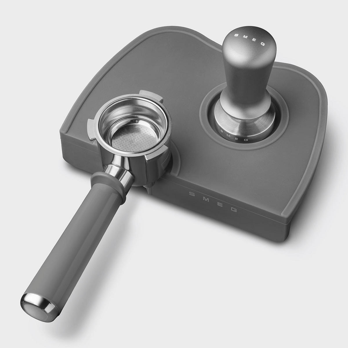 ESPRESSODRÜCKER  - Edelstahlfarben/Grau, Design, Kunststoff/Metall (51cm) - SMEG