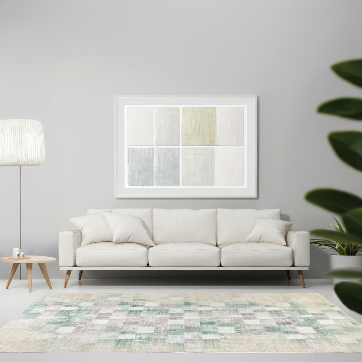 VINTAGE-TEPPICH 200/290 cm ONDEA MARTIN waschbar Creme, Hellgrau, Mintgrün  - Creme/Hellgrau, Design, Kunststoff/Textil (200/290cm) - Lindorug