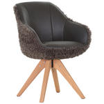ARMLEHNSTUHL  Typenauswahl, Sitzfläche 360° drehbar Lederlook, Plüsch  - Naturfarben/Braun, Trend, Holz/Textil (60/83/65cm) - Landscape
