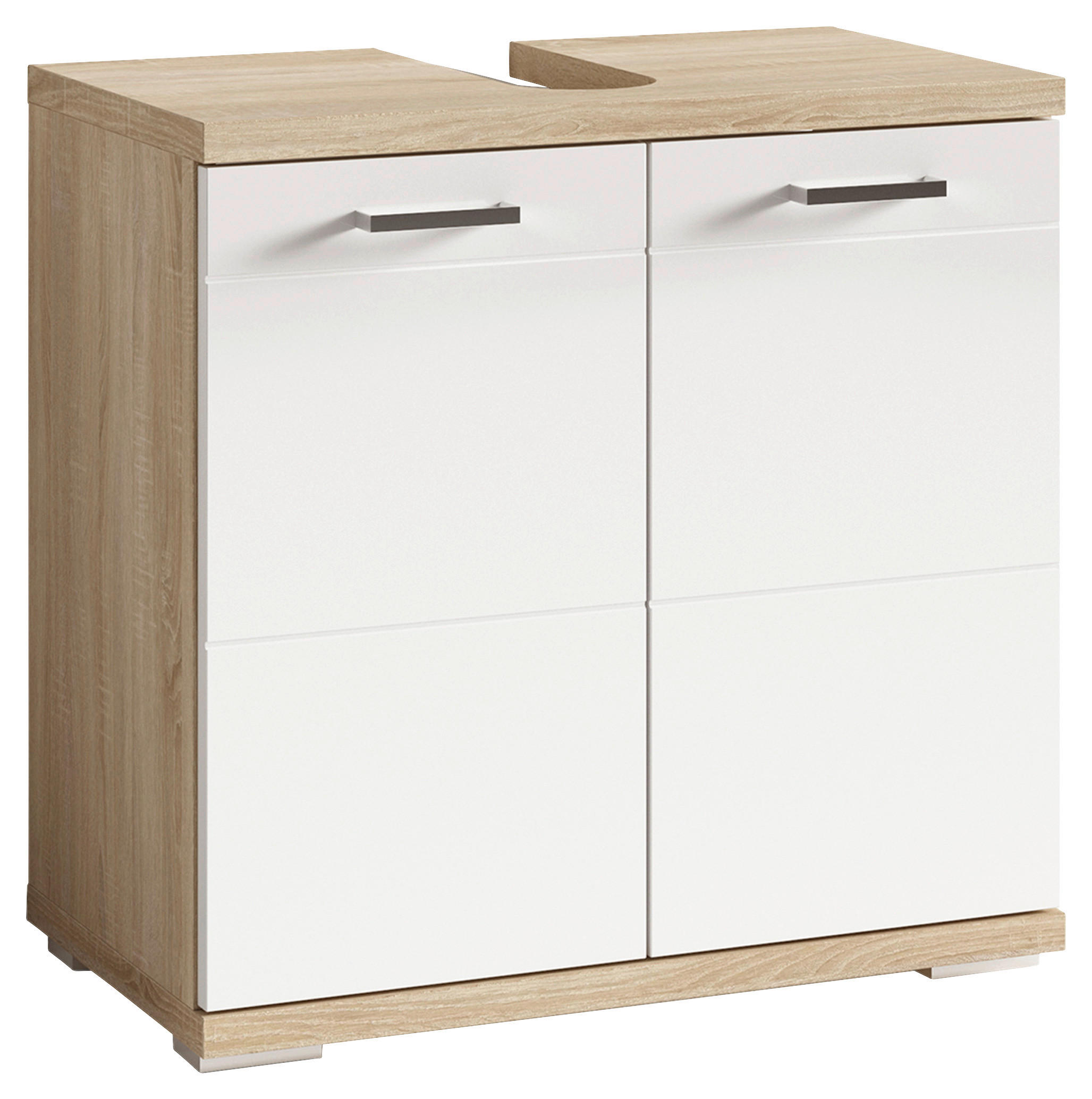 WASCHBECKENUNTERSCHRANK 60/59/31,5 cm  - Chromfarben/Weiß Hochglanz, MODERN, Holzwerkstoff/Kunststoff (60/59/31,5cm) - MID.YOU