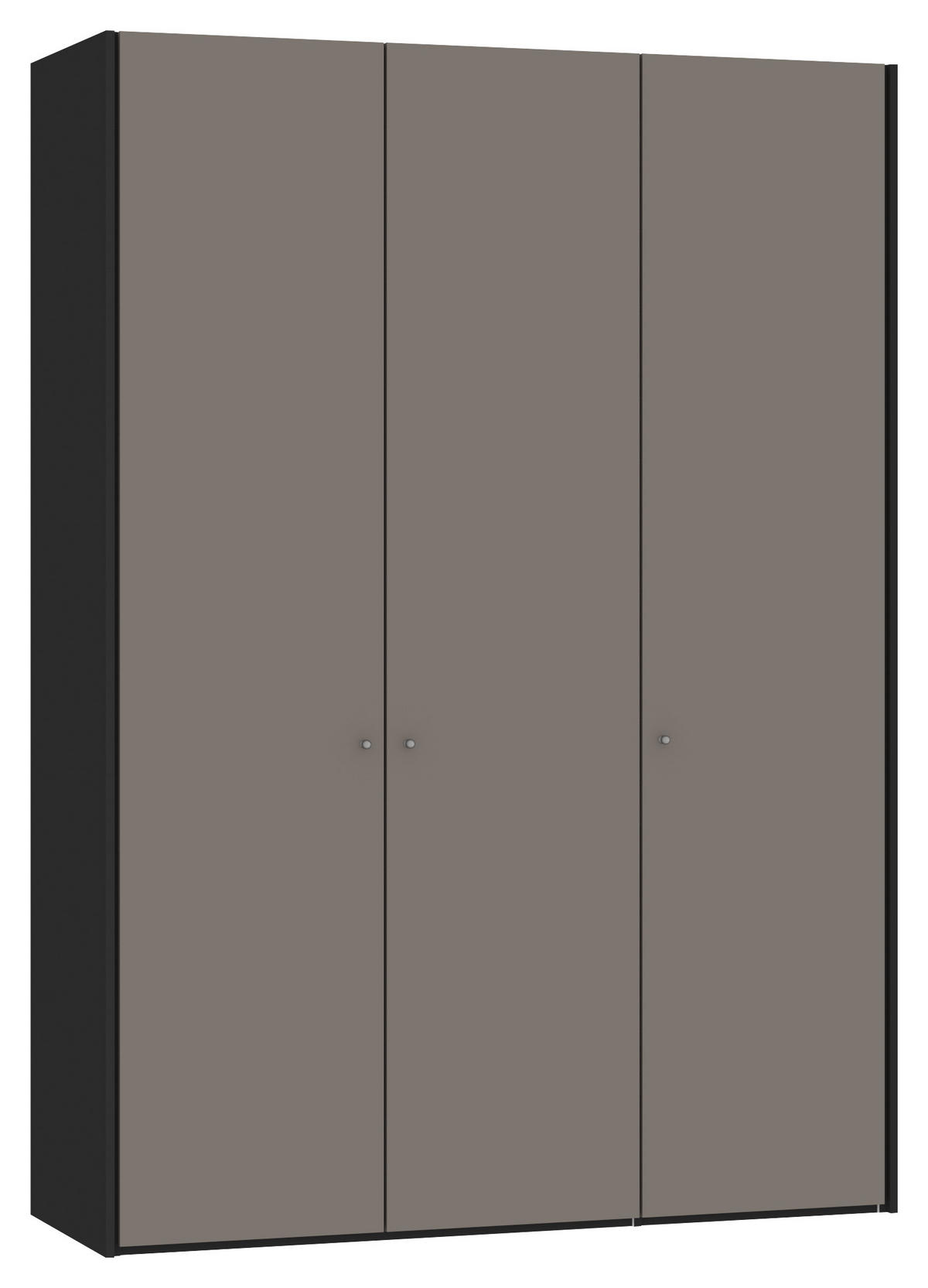 DREHTÜRENSCHRANK  in Grau, Schwarz  - Silberfarben/Schwarz, Design, Glas/Holzwerkstoff (154,8/220/58,5cm) - Jutzler