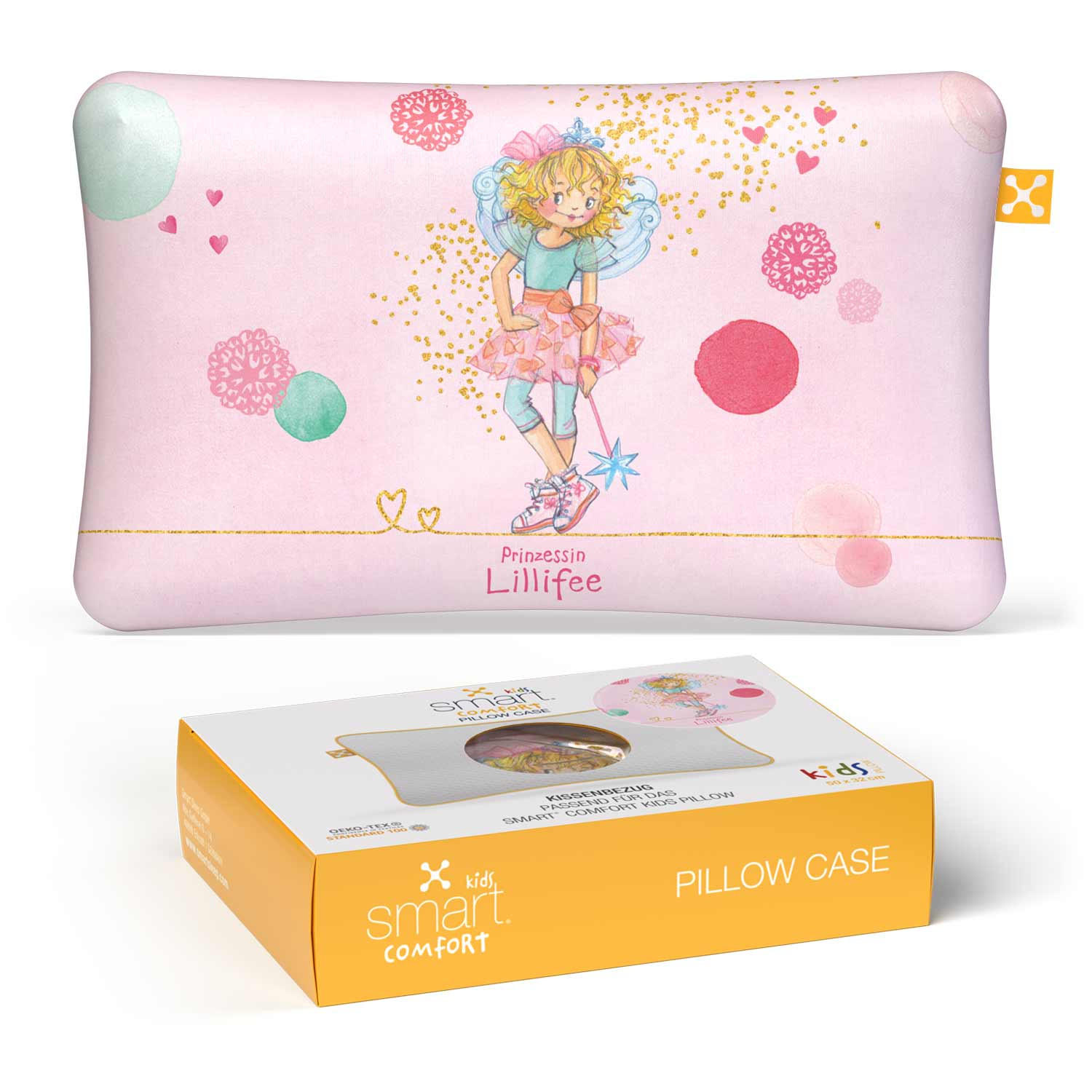 Smartsleep Nackenkissenbezug Comfort Kids Gold, Hellrosa 50x32 cm