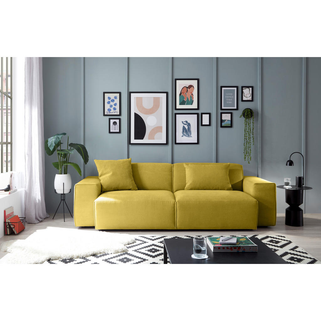 Thumbnail - Pure Home Lifestyle 3-Sitzer-Sofa, Gelb, Textil, 236x71x101 cm, Blauer Engel, Goldenes M, Oeko-Tex® Standard 100, DGM-Kl...