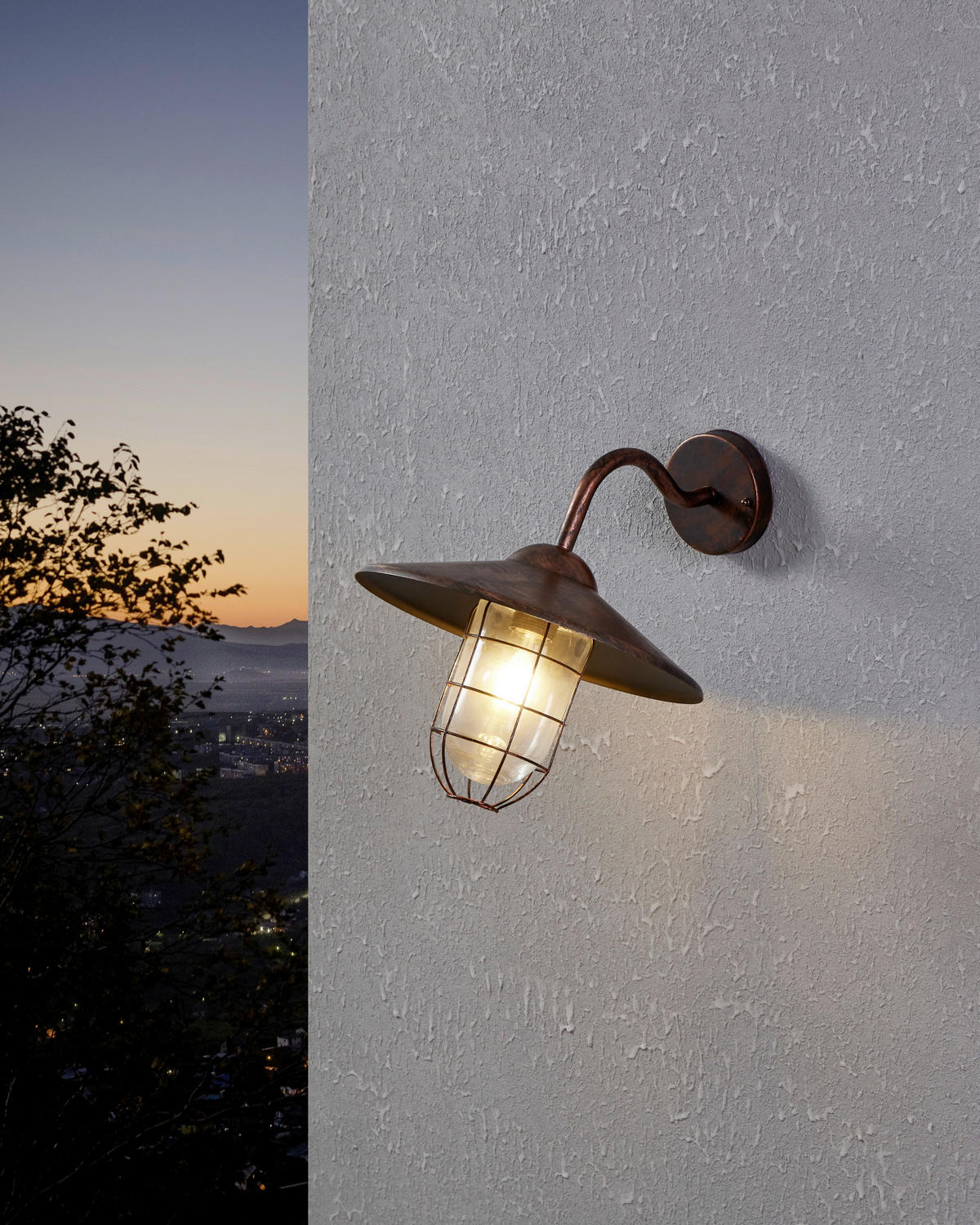 AUßENLEUCHTE Melgoa 25/38/30 cm  - Klar/Zinkfarben, KONVENTIONELL, Glas/Metall (25/38/30cm) - Eglo