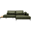 ECKSOFA  in Echtleder Grün  304/201 cm  - Schwarz/Grün, Design, Leder/Metall (304/201cm) - Belluti
