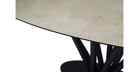 ESSTISCH Schwarz, Taupe oval  ausziehbar  - Taupe/Schwarz, Design, Glas/Keramik (210-260/110/76cm) - Belluti