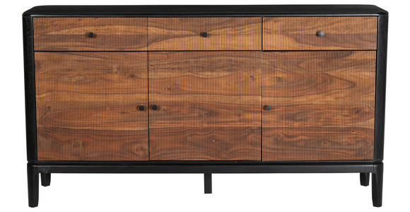 SIDEBOARD Naturfarben, Schwarz, Braun 160/87/40 cm - Schwarz/Naturfarben, Design, Holz/Metall (160/87/40cm) - Ambia Home